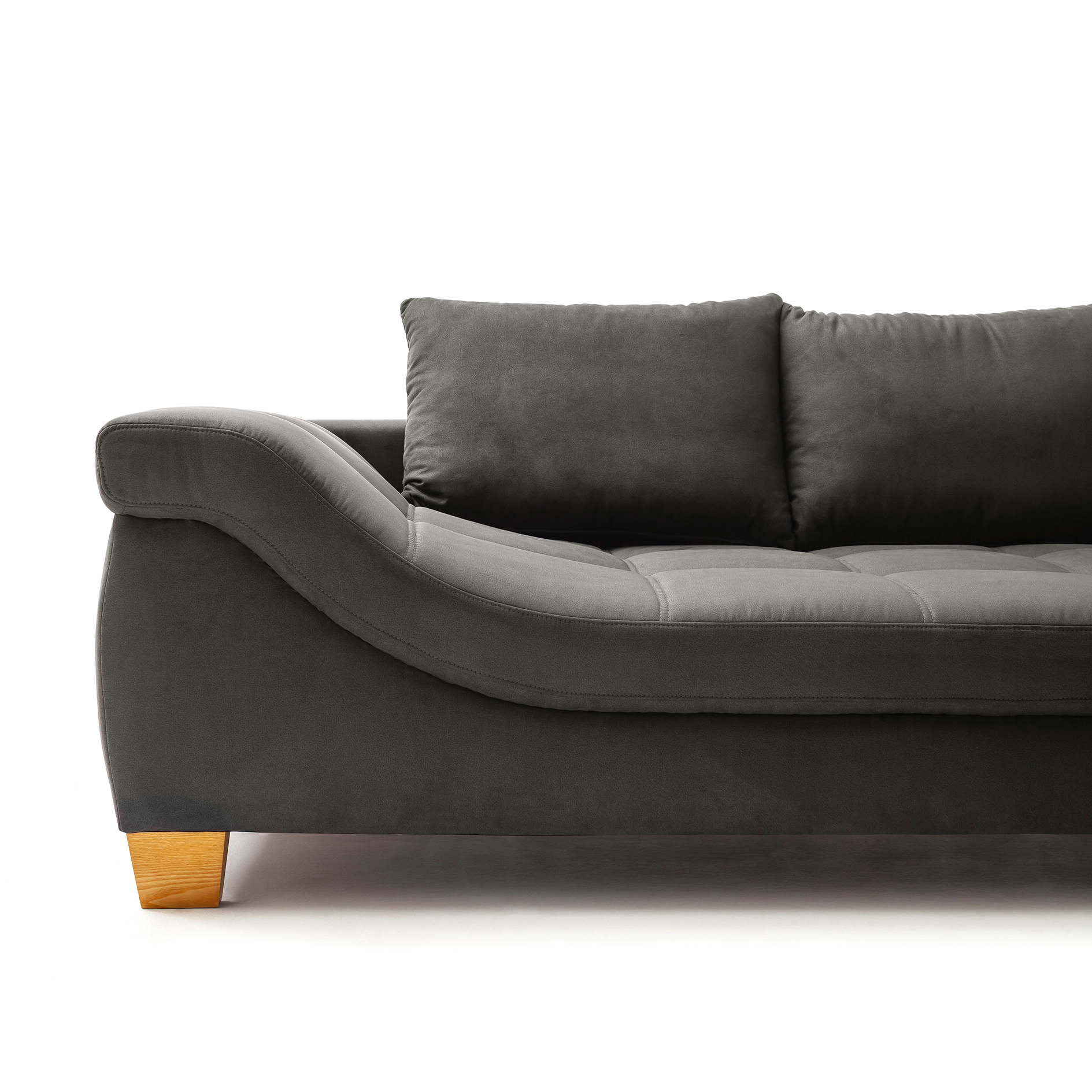 Ecksofa - anthrazit - Microfaser - beidseitig montierbar