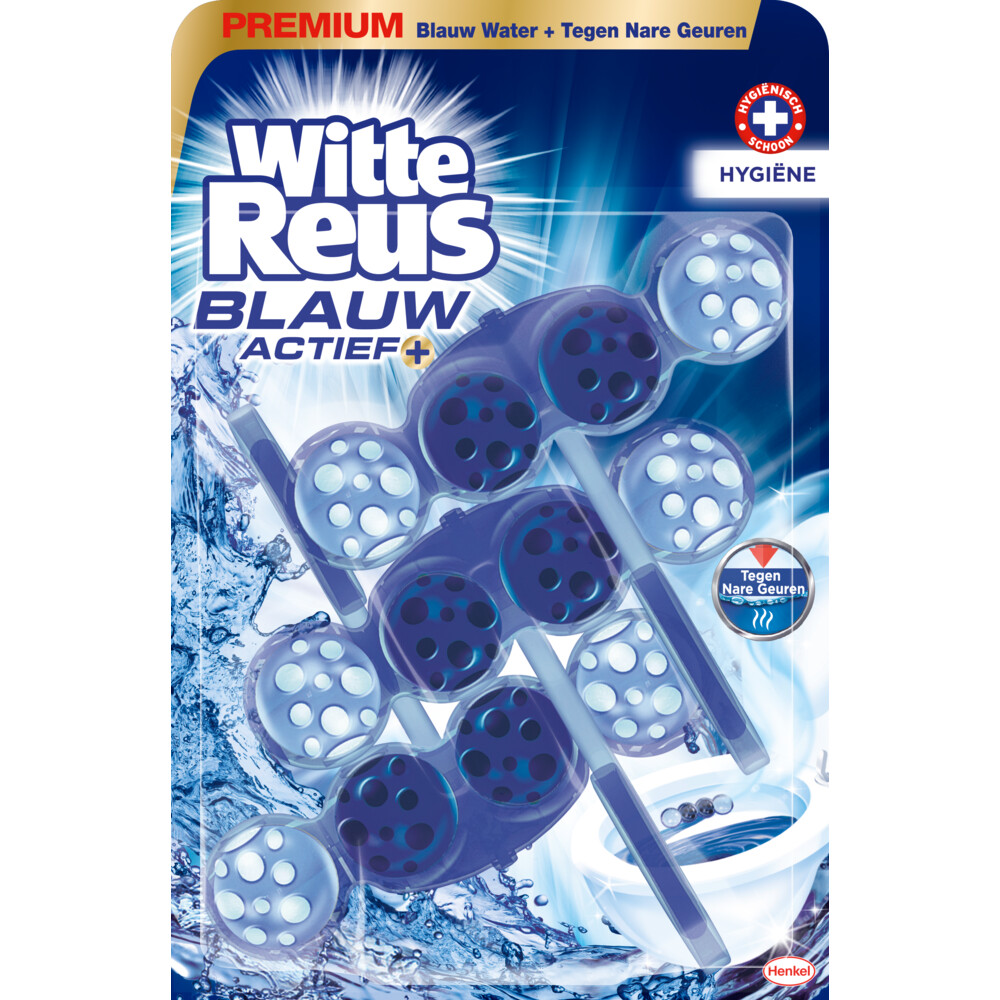 Witte Reus Toiletblok Blauw Actief Hygiene3 stuks