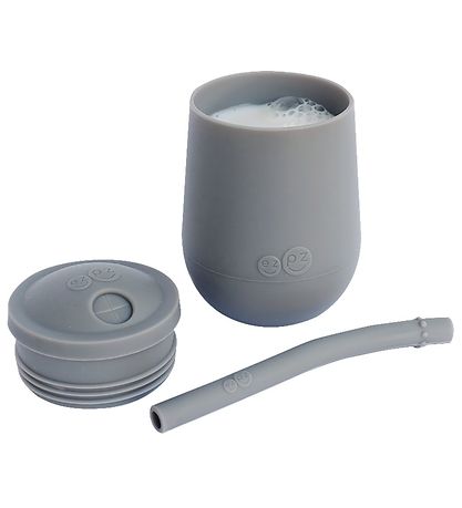 EzPz Mini Cup m. Strohhalm - Silikon - Grau