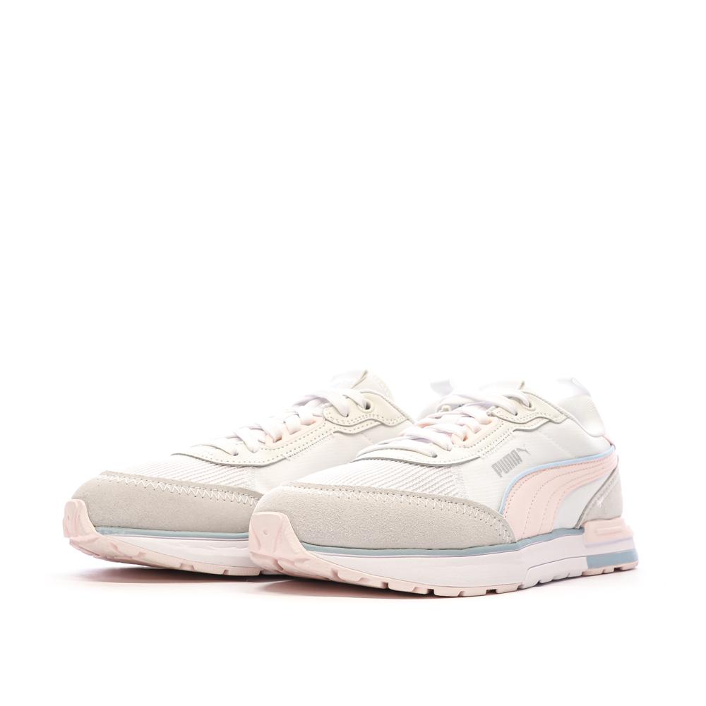 Puma Baskets Blanc/Rose Femme Puma R22
