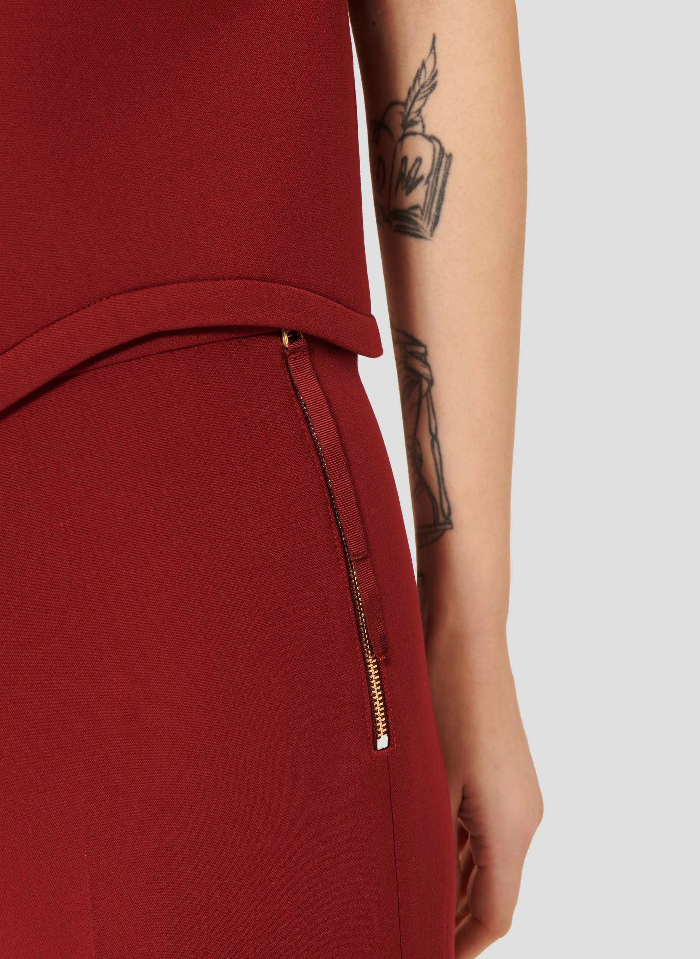 PEYTON - Pantalon flare | Rouge
