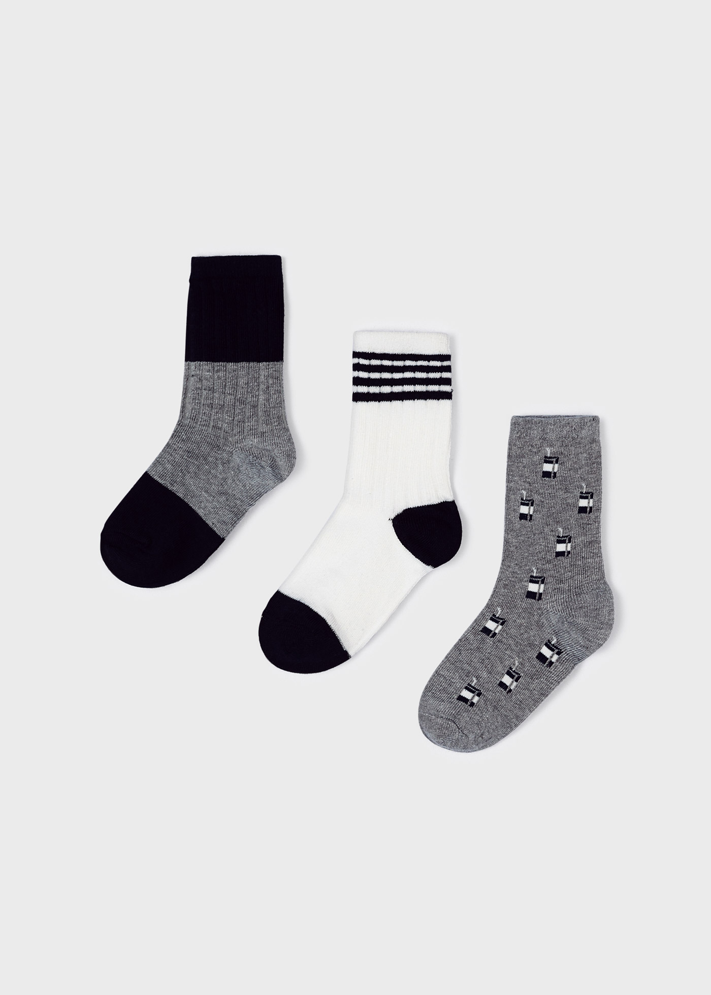 Conjunto de 3 meias de algodão orgânico para meninos