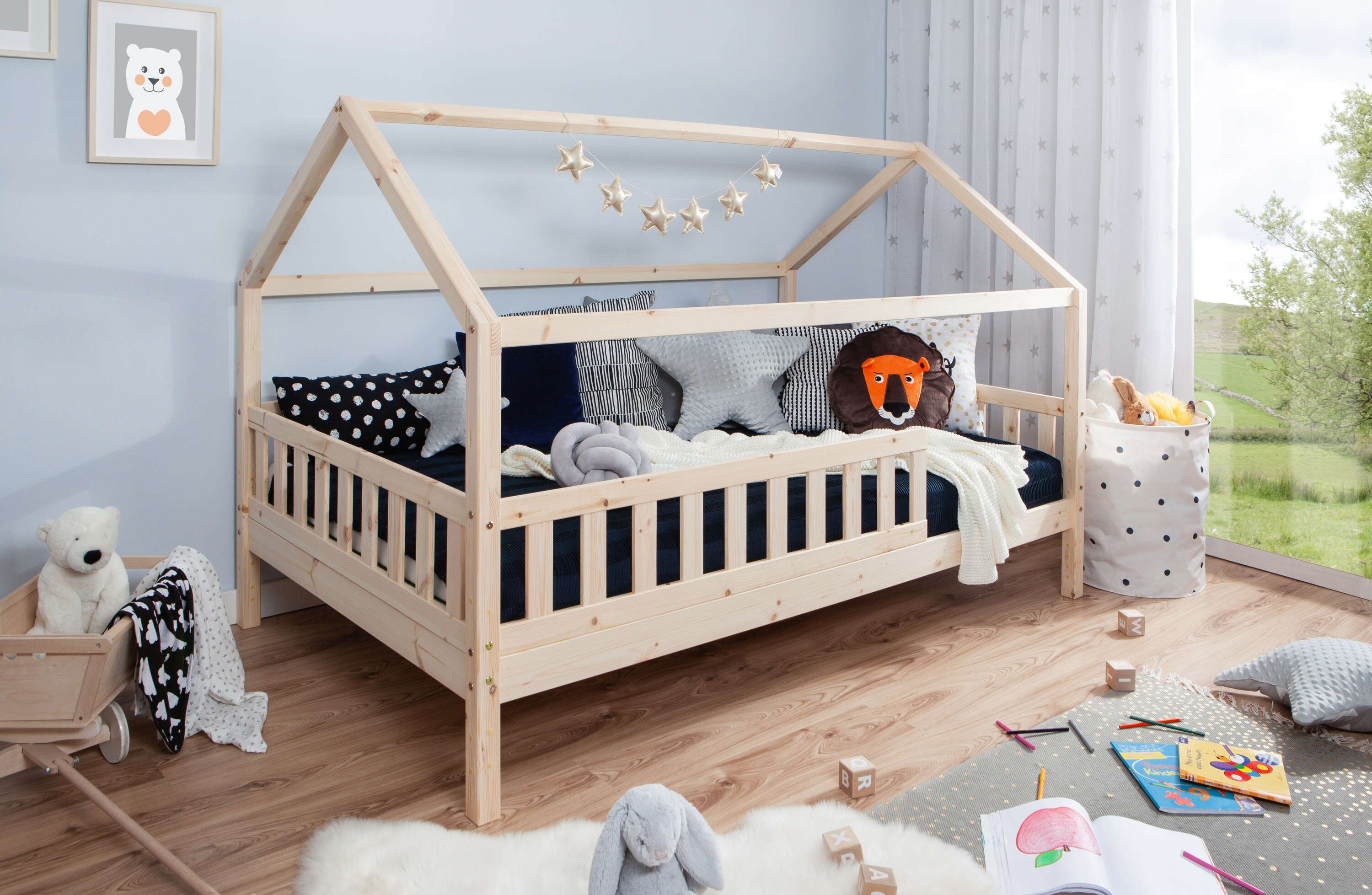 TiCAA Kinderbett Hausbett 
