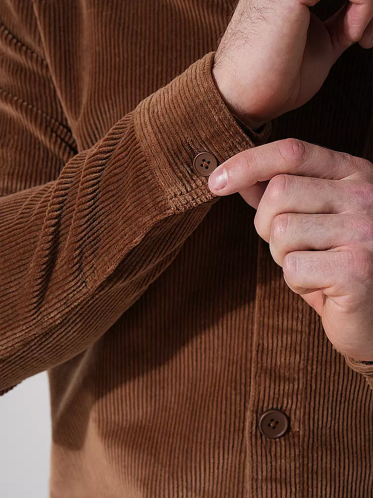 KNOWLEDGE COTTON APPAREL Cord Overshirt camel