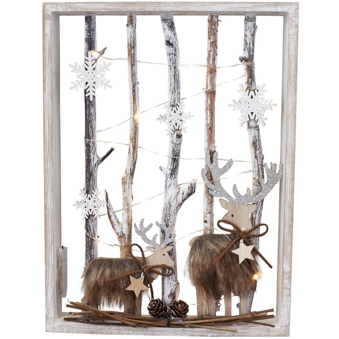 LED-Standdeko - aus Holz - ca. 24 x 4 x 32,5 cm