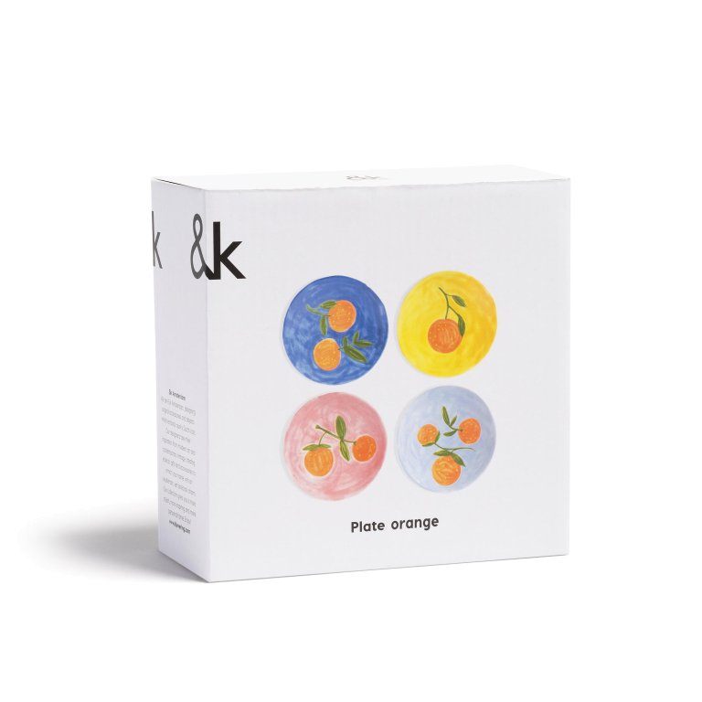 &klevering Orange gebaksbordje Ø16 set van 4