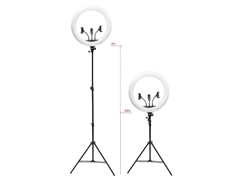 Rio Dimmbares LED Ring Light Make-up & Vlogging RL18 Ø 45 c LED-Ringlicht für Make-up, Vlogging oder Fotografie