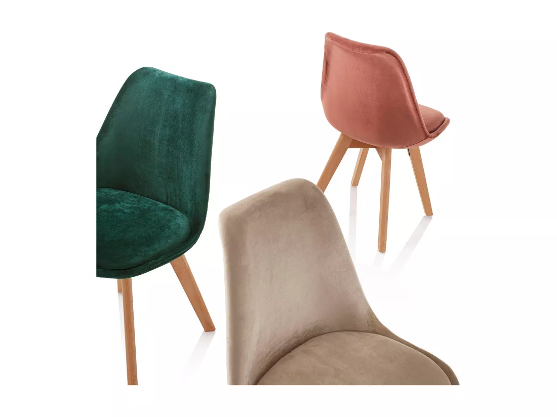 Set de 4 Chaises LAYLA vert émeraude