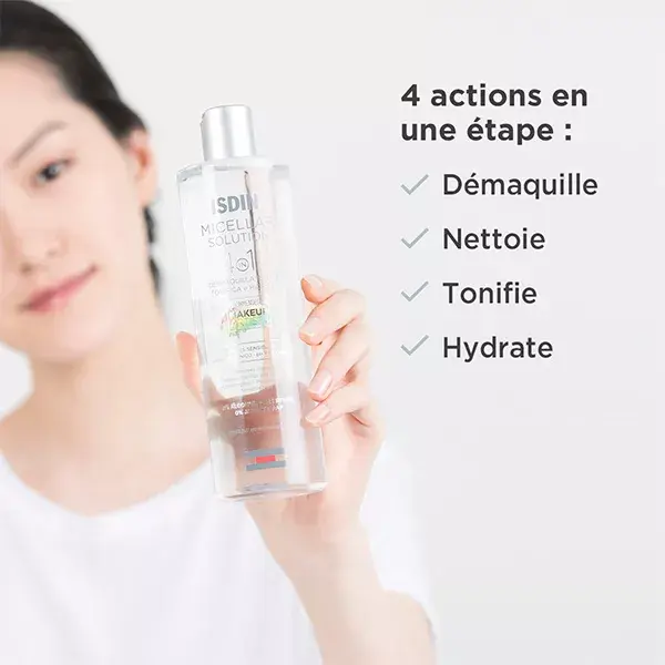Solução de Água Micelar 4 em 1 ISDIN para Limpeza Facial 400ml
