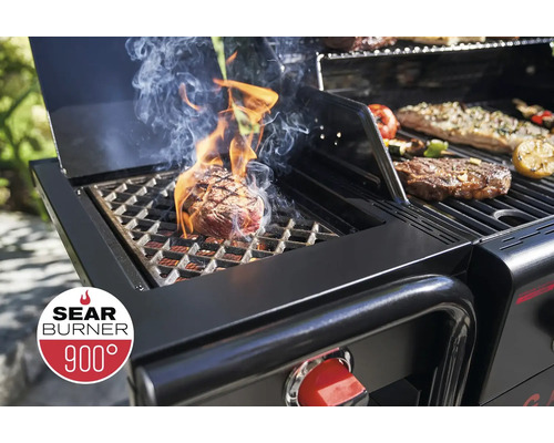 Char-Broil Gas2Coal S. Ed. 3 hybride grill, zwart, inclusief 3 branders + infraroodbrander, dekselthermometer, planchaplaat, krachtige hittezone, geïntegreerde flesopener