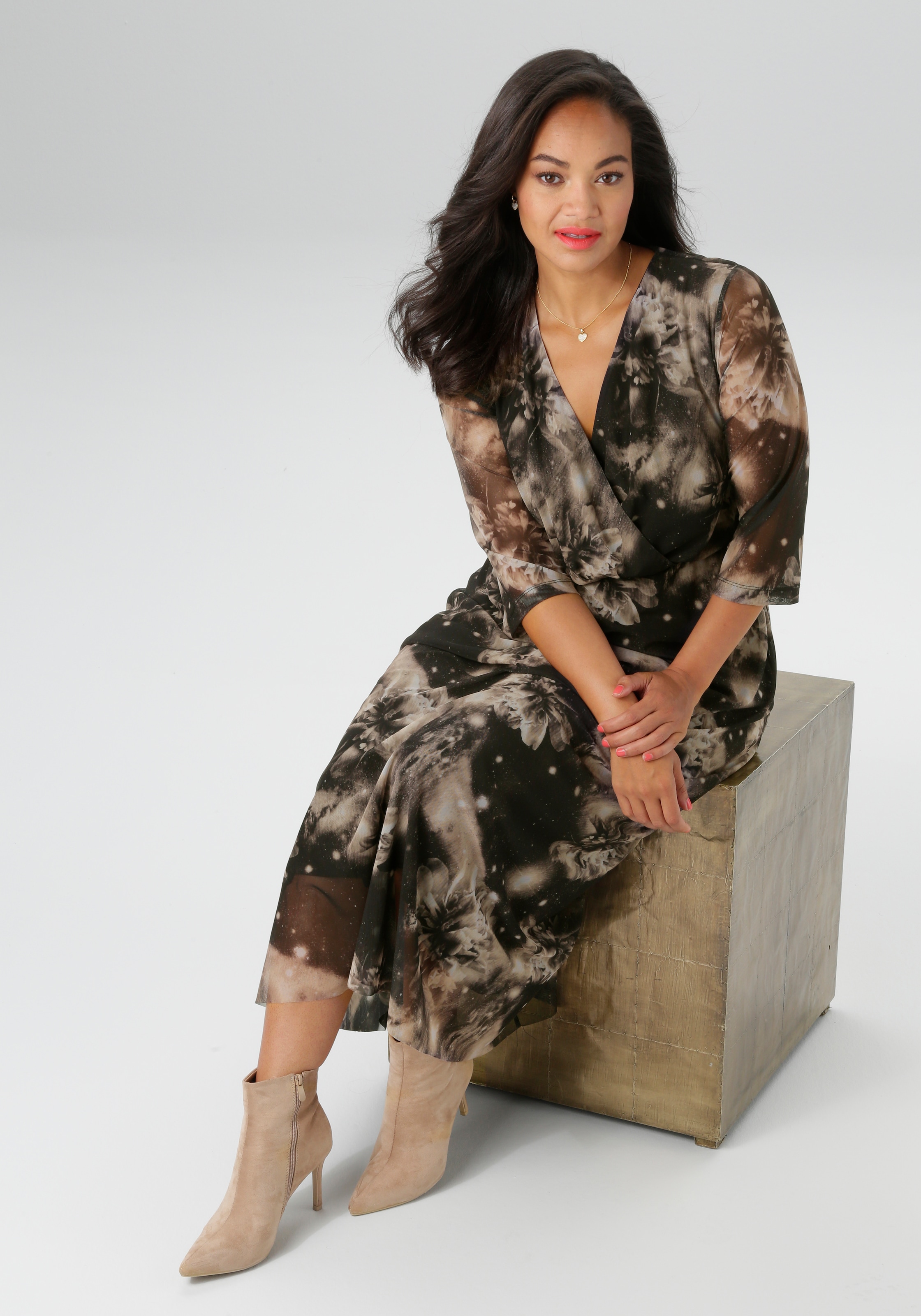 Aniston PLUS Midikleid In Mesh Qualität - NEUE KOLLEKTION