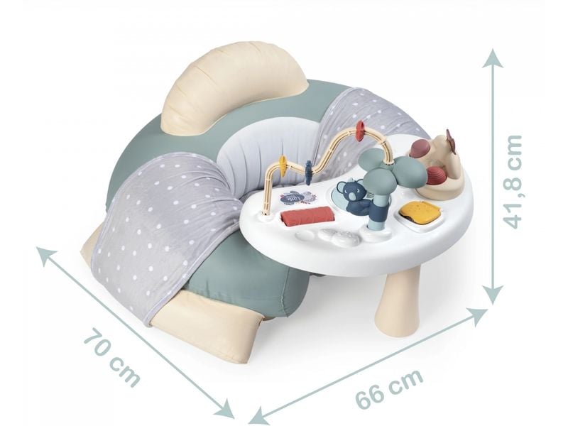 Smoby Baby-Spielsitz Cosy Seat Komfortabler Babysitz mit Activity-Tisch