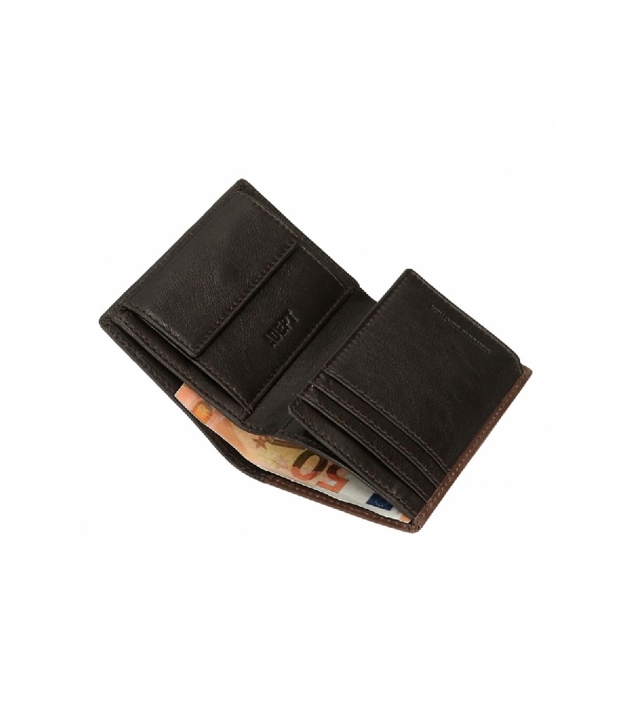 Carteira vertical Joumma Bags Adept Jim com bolsa marrom - 8,5 x 11,5 x 1 cm -