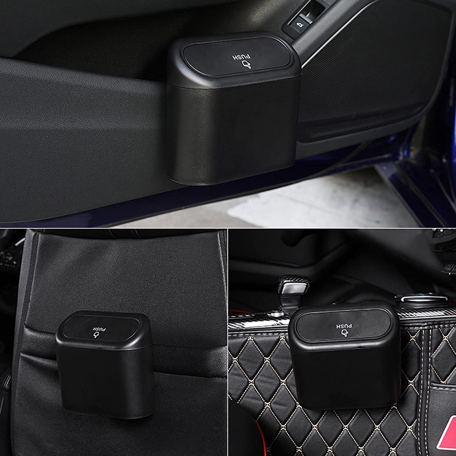 (1L) Mini Hänge Mülleimer Auto Abfallbox - Schwarz