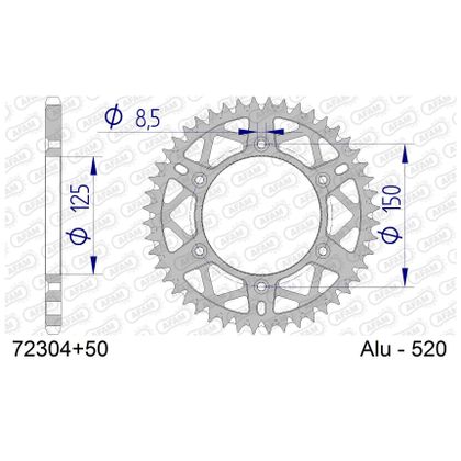 Couronne AFAM ALU 520 ANTI-BOUE 50 DENTS - Gris