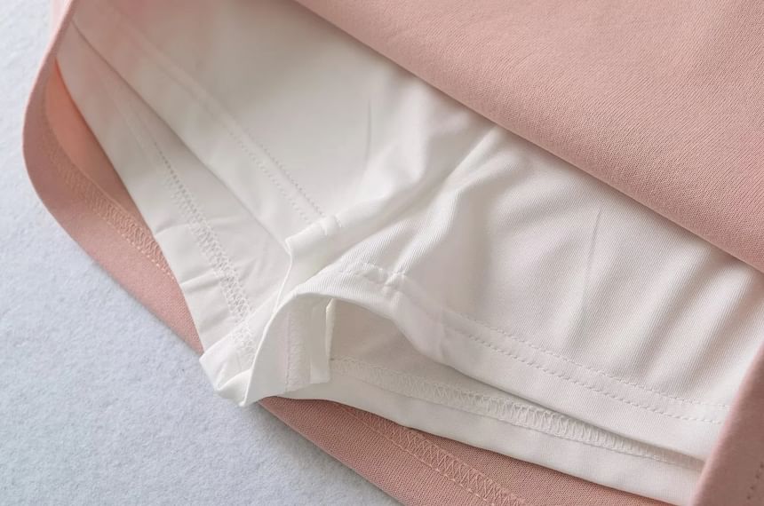 Asiris - Hoge taille effen mini A-lijn rok
