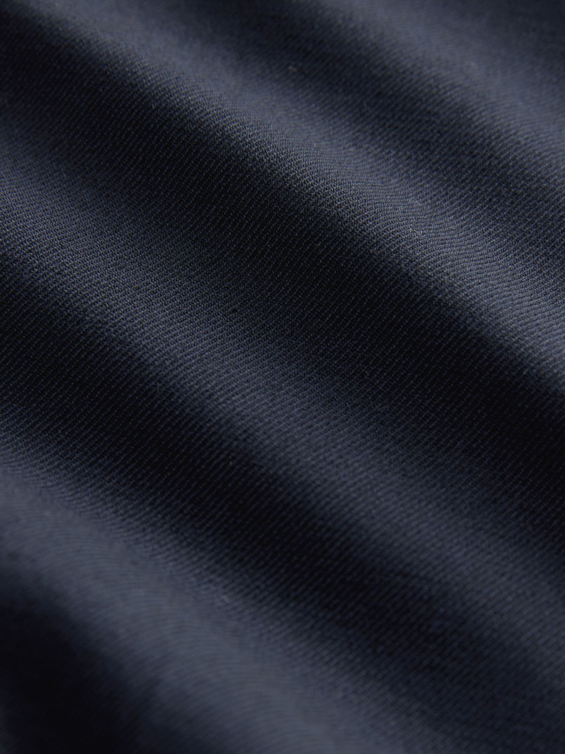 Donkerblauw - Maatgesneden slim fit broek van stevige stof