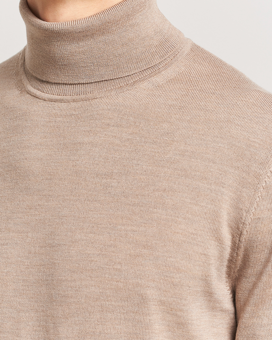 Charles Tyrwhitt Pure Merino Roll Neck Jumper Oatmeal
