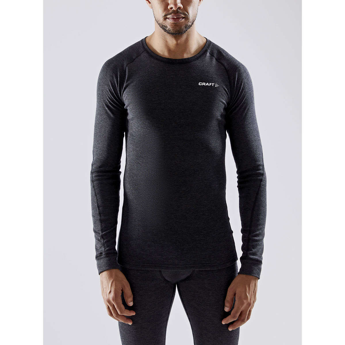 Craft CORE Wool Merino Hardloopshirt Lange Mouwen Zwart Melange Heren
