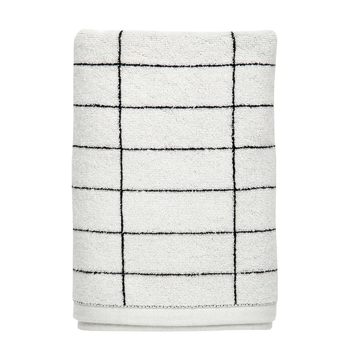 Mette Ditmer - Tile Badetuch 70 x 140 cm, schwarz / off-white