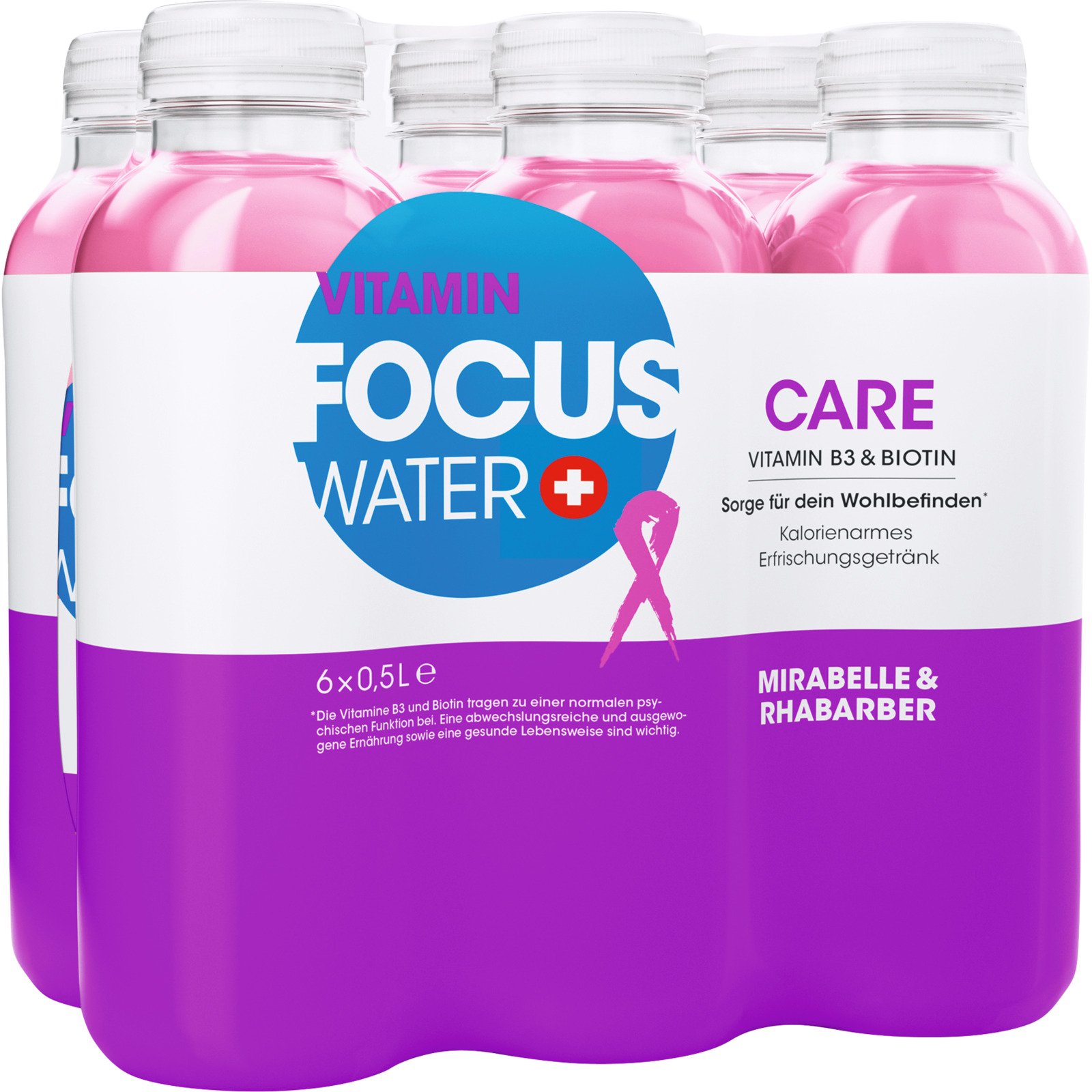 Focuswater Care Mirabelle & Rhabarber 6 x 50 cl
