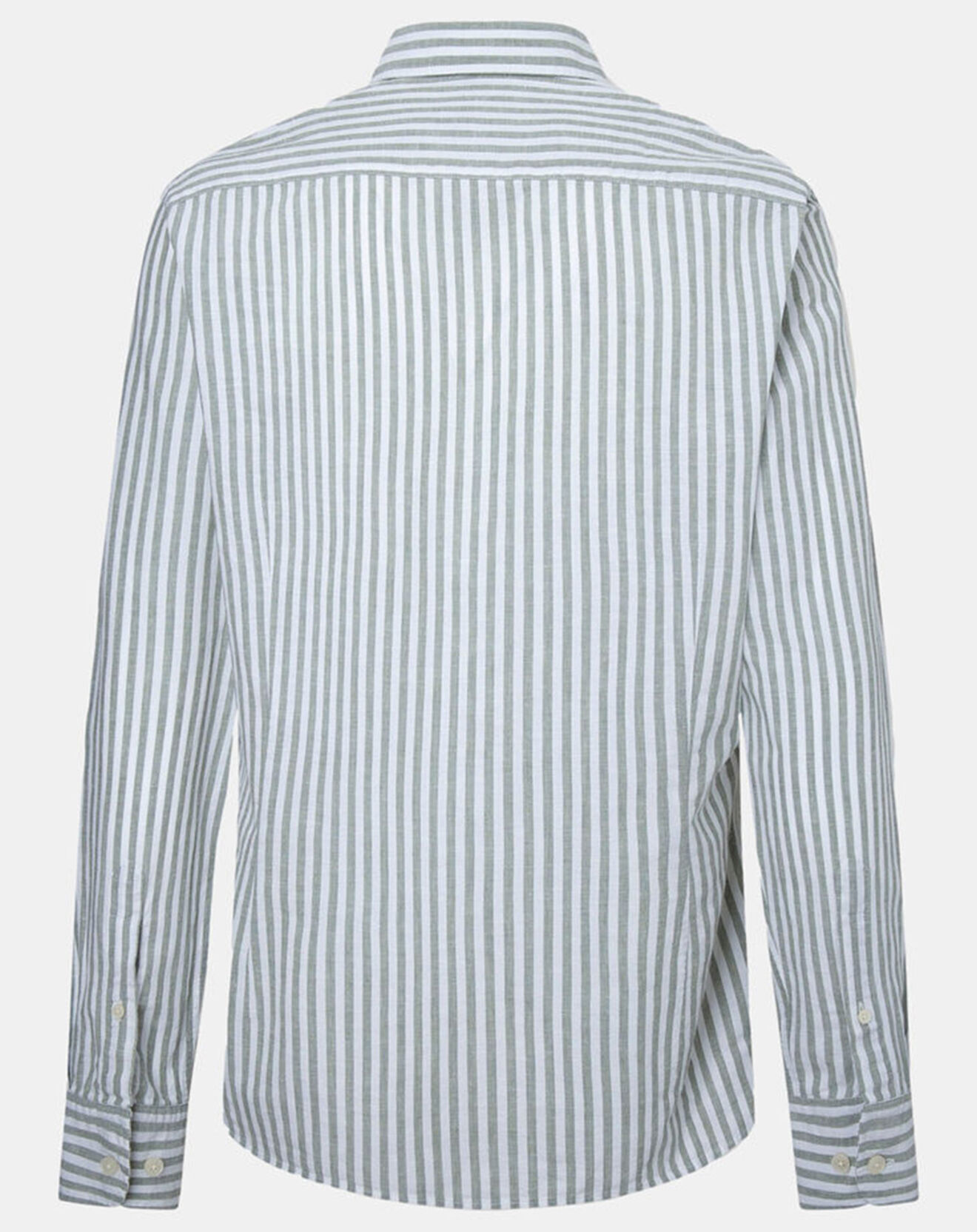 Hackett London Chemise en Coton & Lin Slim Fit à rayures kaki/blanc