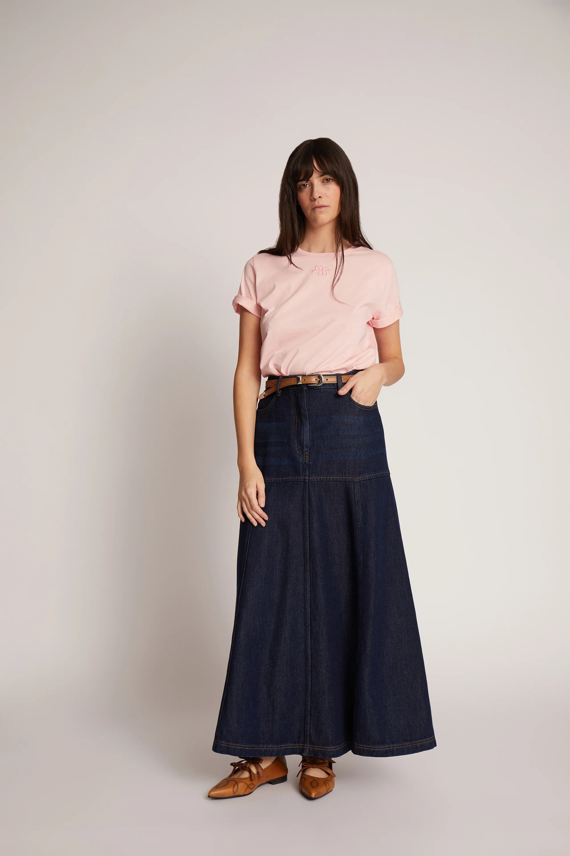MUNTHE  Tuxya lang denim nederdel - Indigo