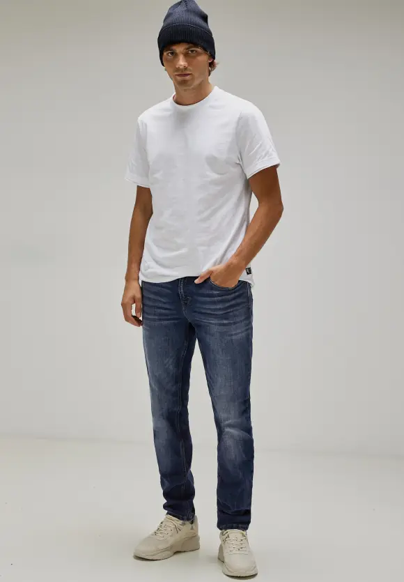 Regular Fit used Jeans - indigo blue wash