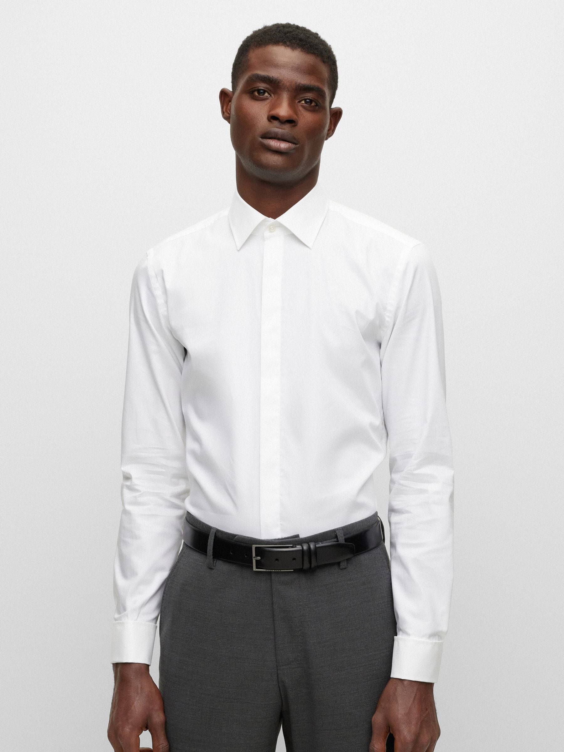 BOSS Slim-Fit Stretch Poplin Oxford Shirt