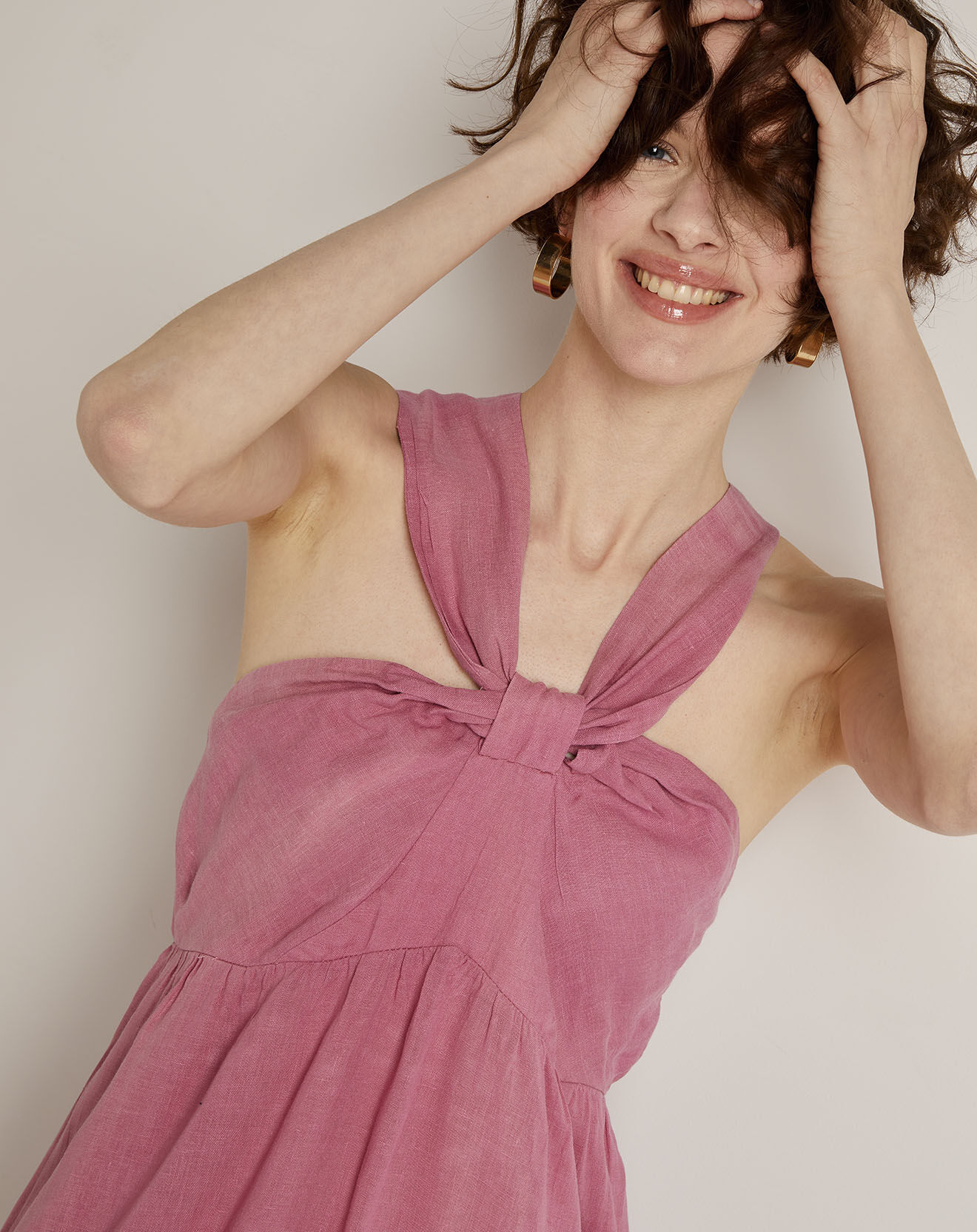 See u Soon Robe 100% Lin Louna rose