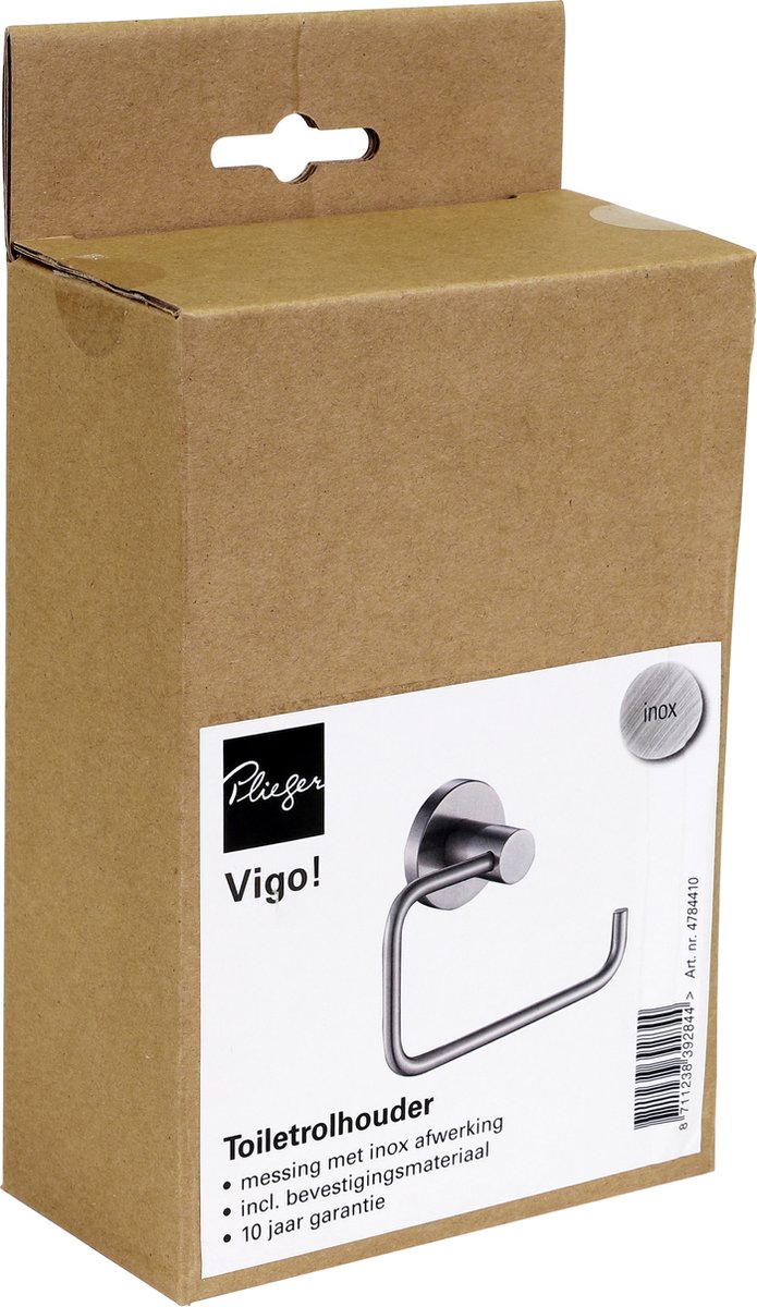 Plieger Vigo toiletrolhouder zonder klep geborsteld chroom