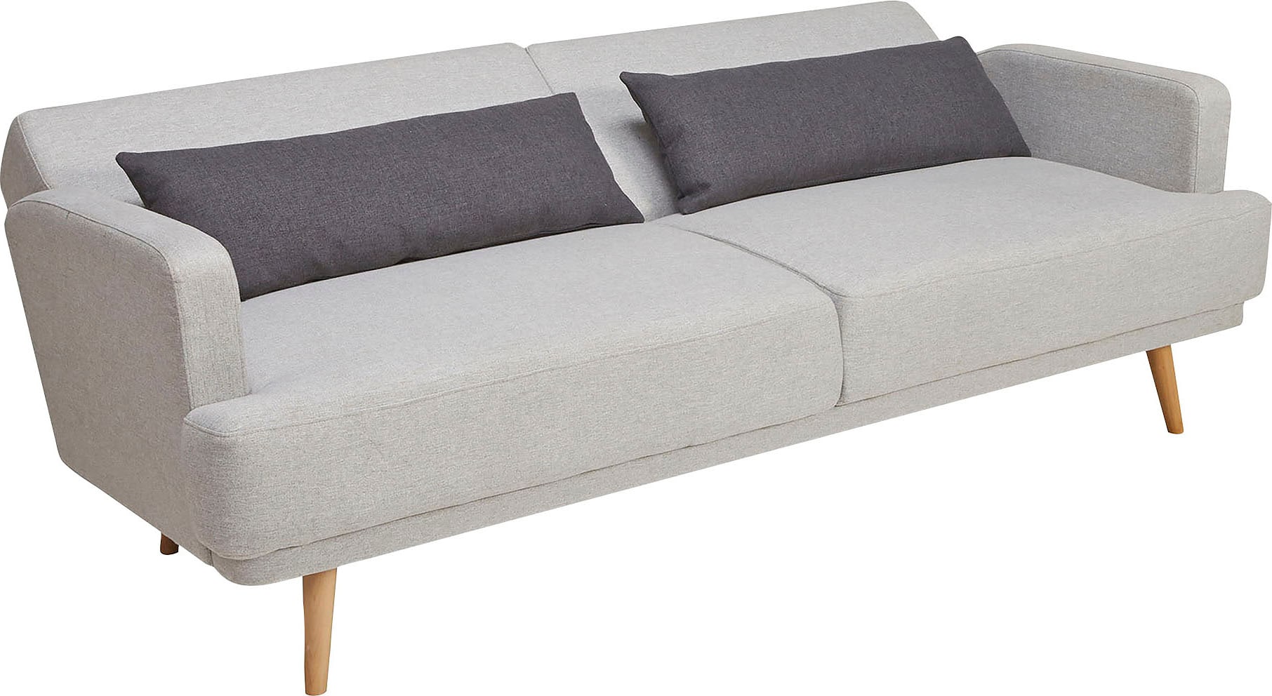 SalesFever Schlafsofa »Malmö - Komfortabler 2,5-Sitzer inklusive Zierkissen« mit Schlaffunktion, Breite 214 cm