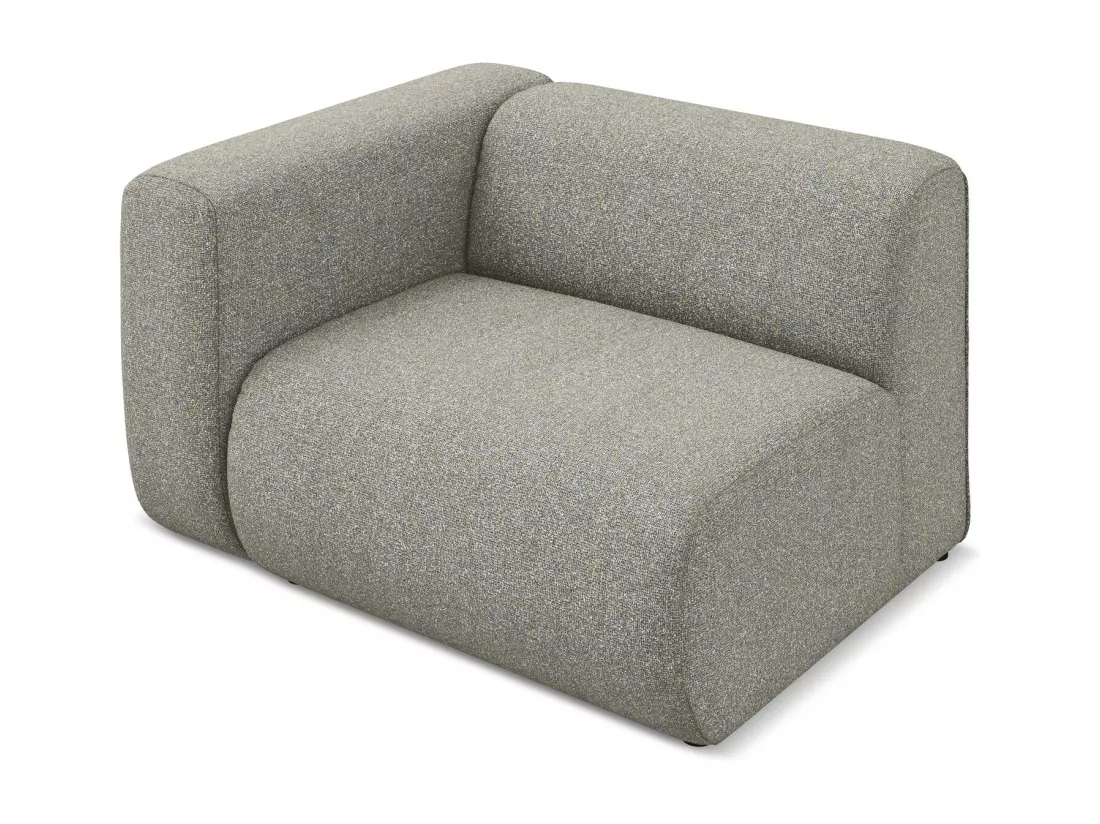 Module avec accoudoirs gauche en tissu texturé - beige foncé - EKAHI