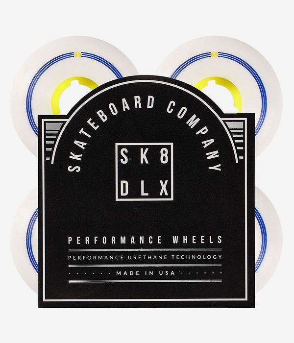 skatedeluxe Retro Conical Rollen (white yellow) 55mm 100A 4er Pack