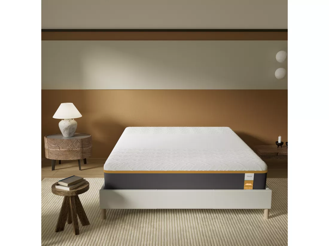 Matelas 90x200cm Ferme, Latex Naturel et Gel Mémoire De Forme, 28 Cm D'épaisseur