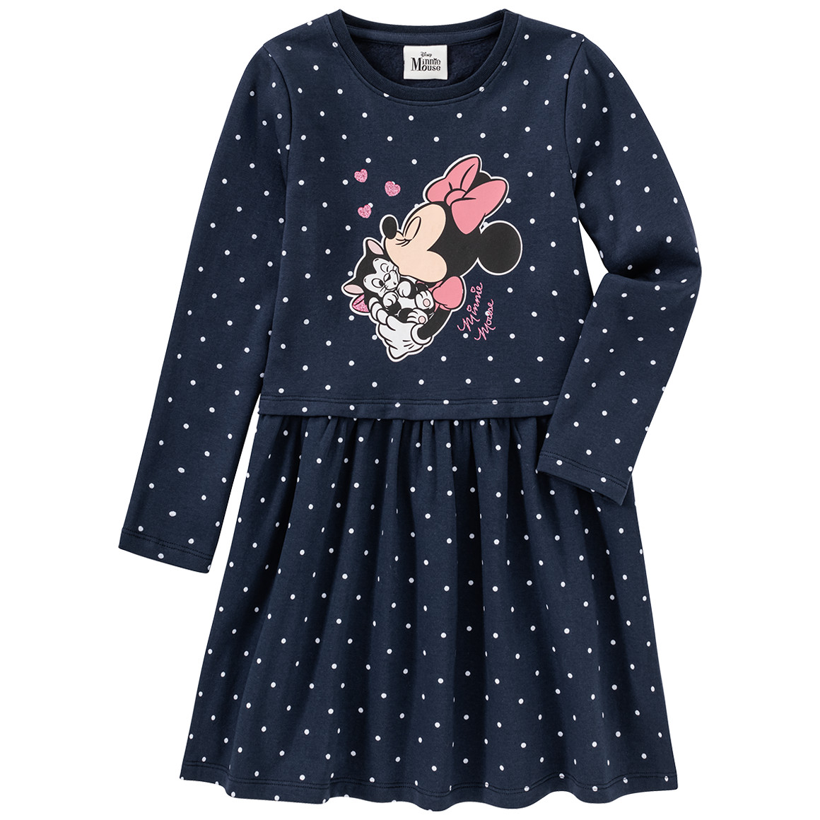 Topolino Minnie Maus Kleid mit Glitzer-Applikationen dunkelblau