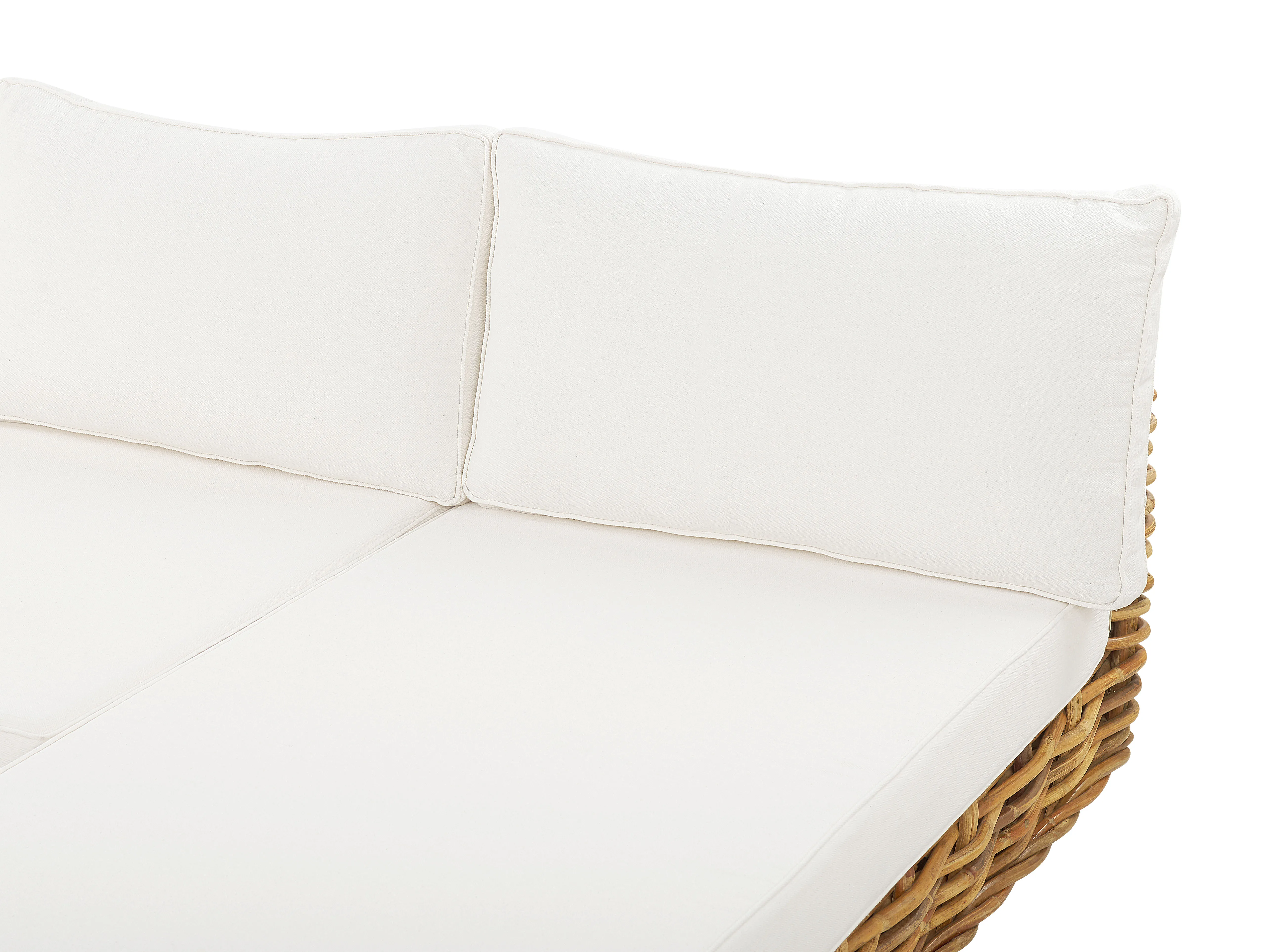 Loungeset met tafel 4-zits VARALLO rechtszijdig modulair Rotan Natuurlijk