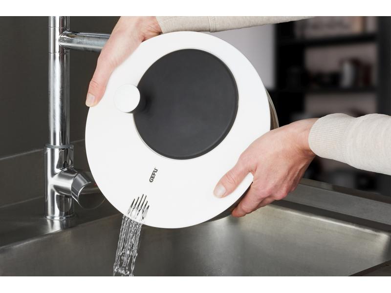 GEFU Salatschleuder Rotare 25 cm, Schwarz/Weiss Schleuder für Salat