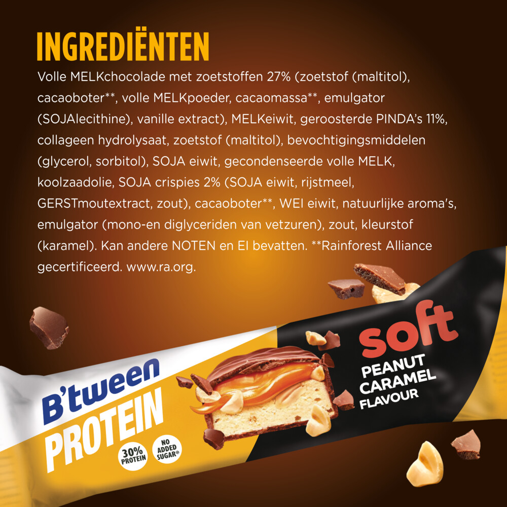 12x Hero B'tween Proteinreep Soft Peanut Caramel45 gr