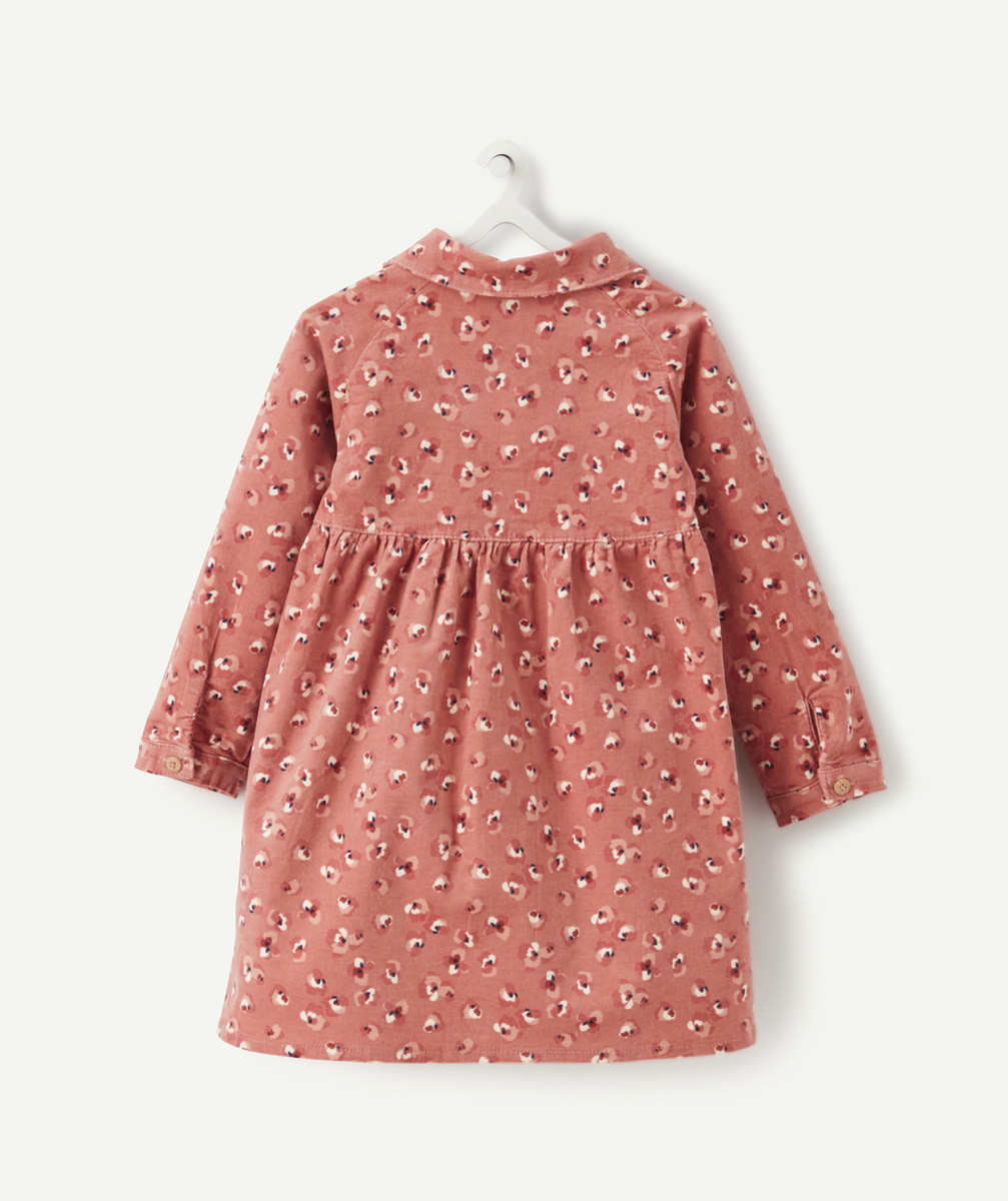 ROBE ROSE EN VELOURS IMPRIMÉ FLEURI BÉBÉ FILLE
