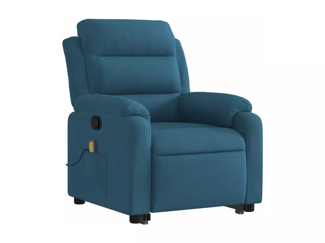 Fauteuil massant inclinable Bleu Velours
