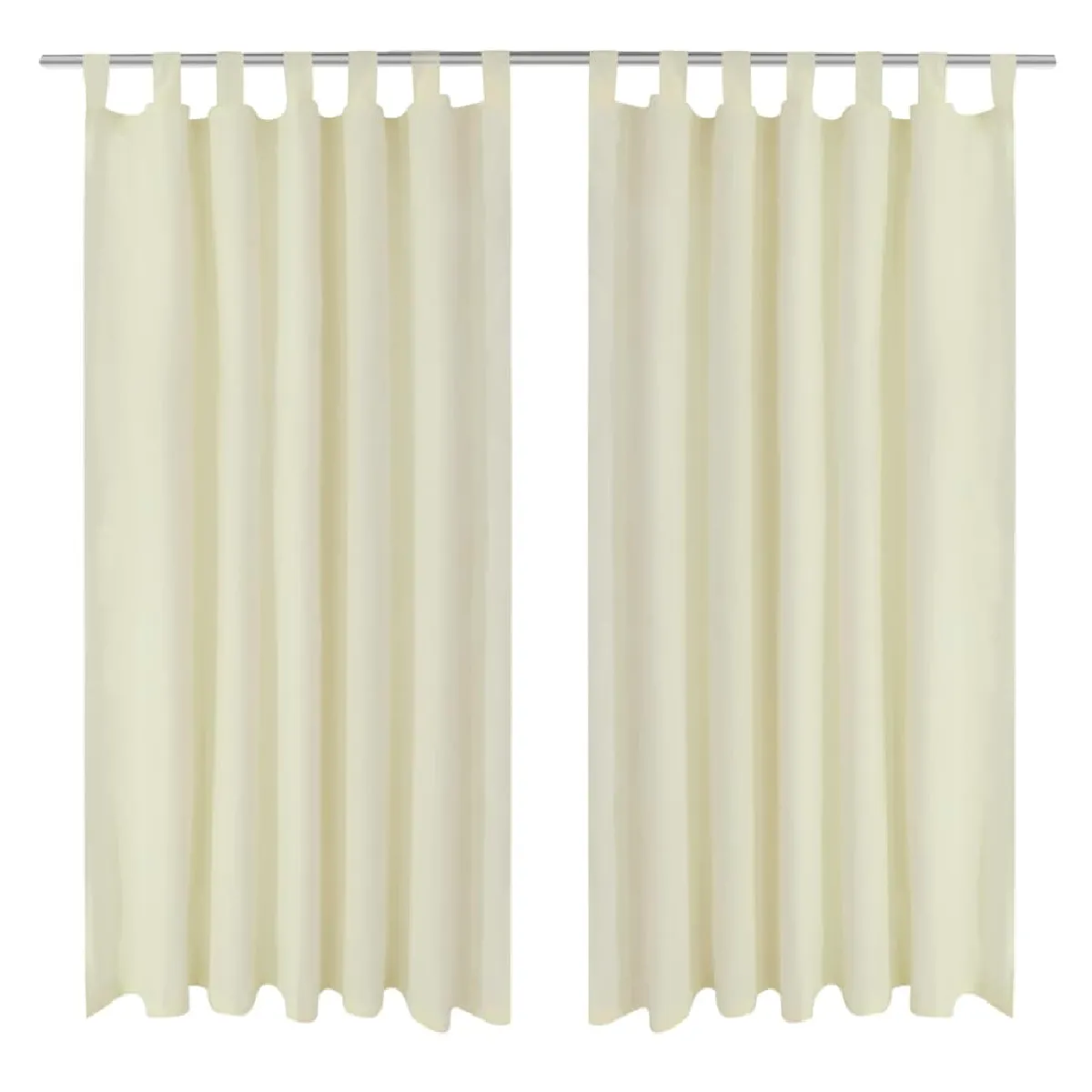vidaXL Rideau à Passant Micro Satin - Crème