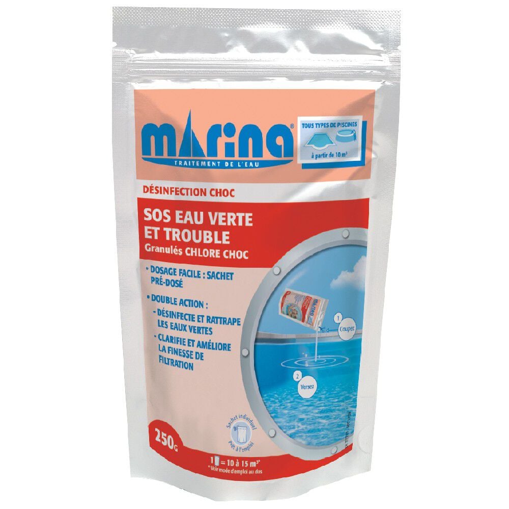 SOS eau verte et trouble unidose 250g Marina