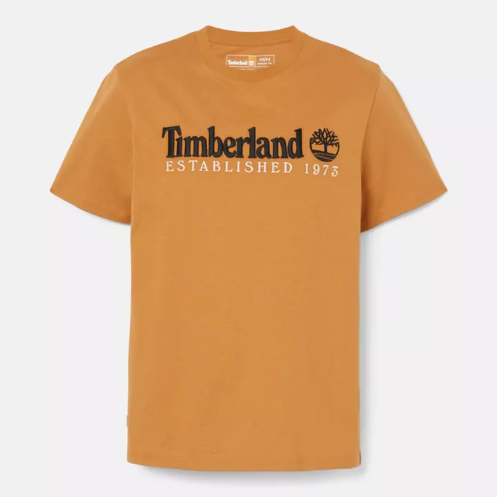 T-shirt à manches courtes et logo pour homme en jaune