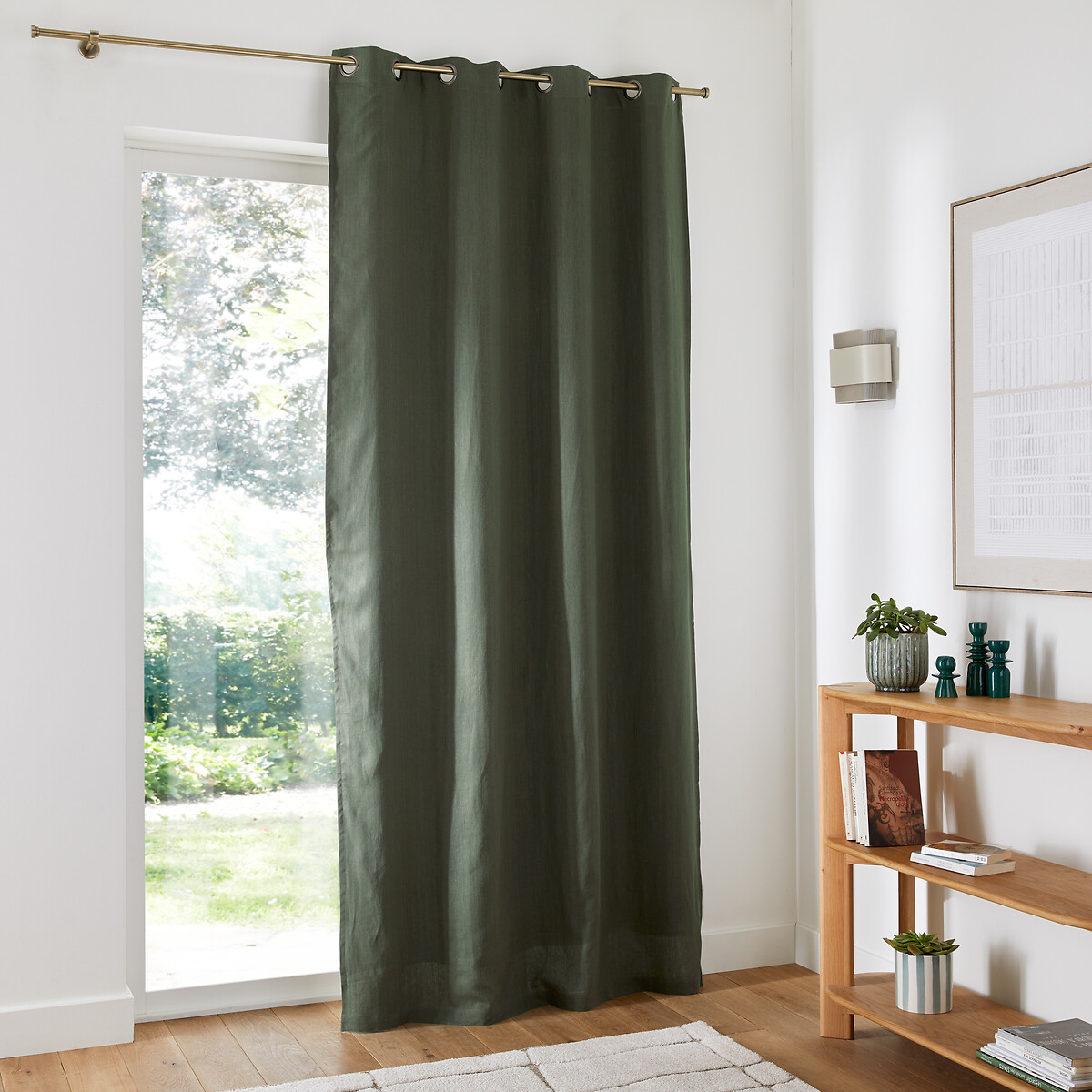 LA REDOUTE INTERIEURS<br>Cortina blackout em linho lavado com ilhós Onega