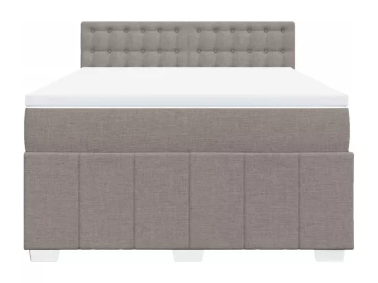 Sommier à lattes de lit avec matelas Taupe 140x190 cm Tissu