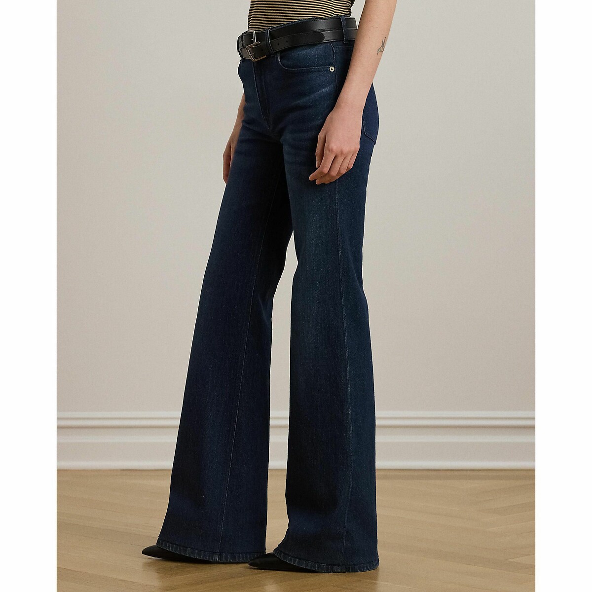 LAUREN RALPH LAUREN<br>Calça jeans flare retrô