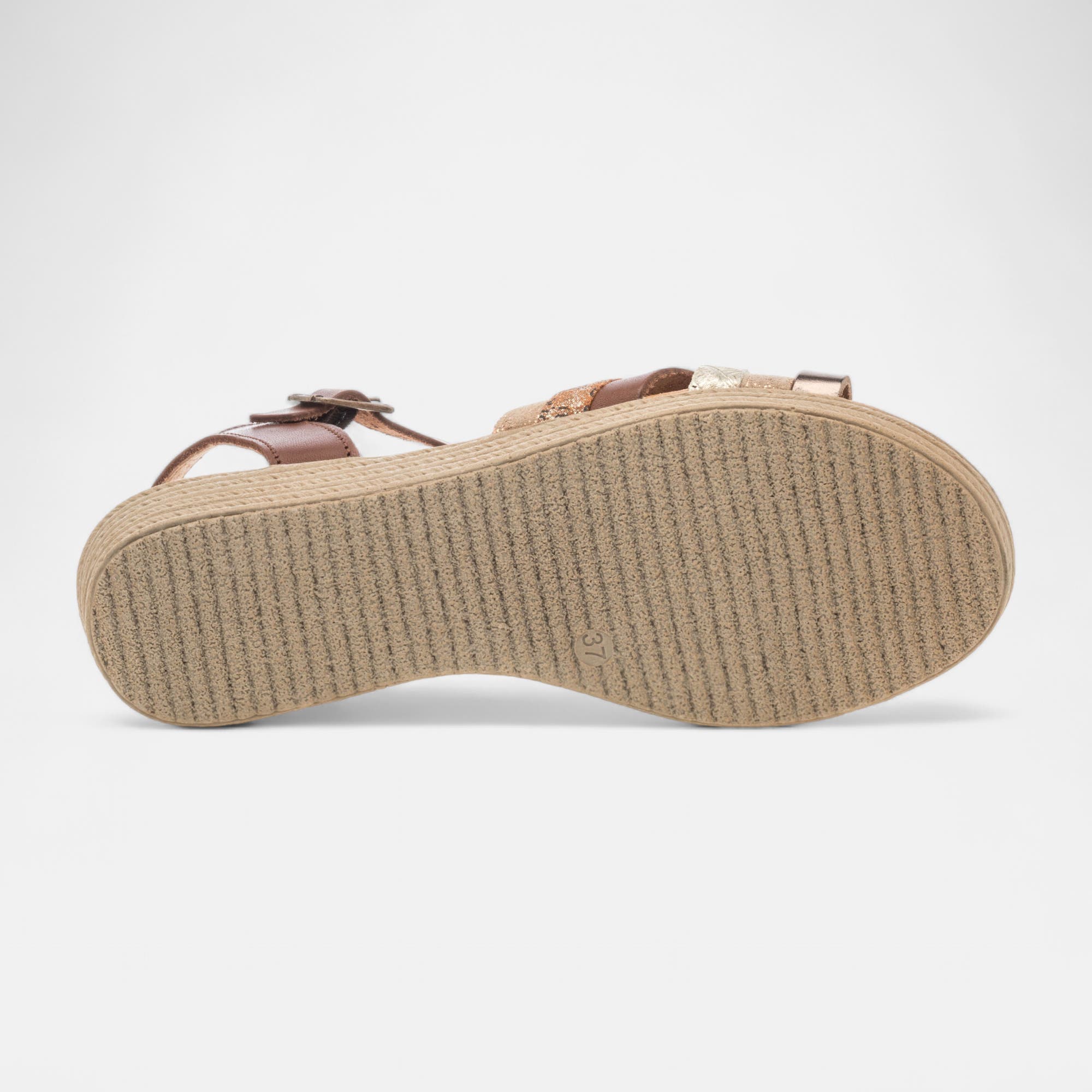 Sandales Femme en cuir cognac
