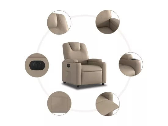 Fauteuil inclinable électrique Cappuccino Similicuir