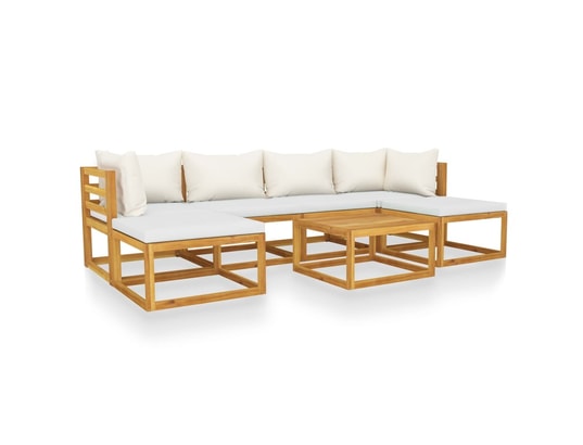 LES TENDANCES - Salon extérieur Salon de jardin-crème-6 places-68x70x60-299204